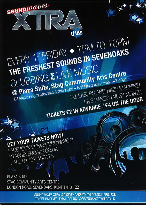 A poster advertising the Soundwaves event at the Stag.