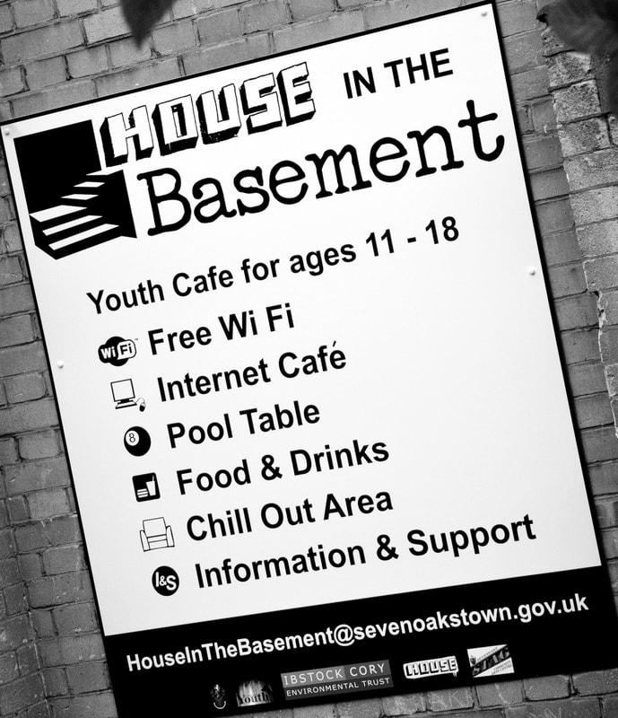 image showing an external advertisement for House in the Basement. 